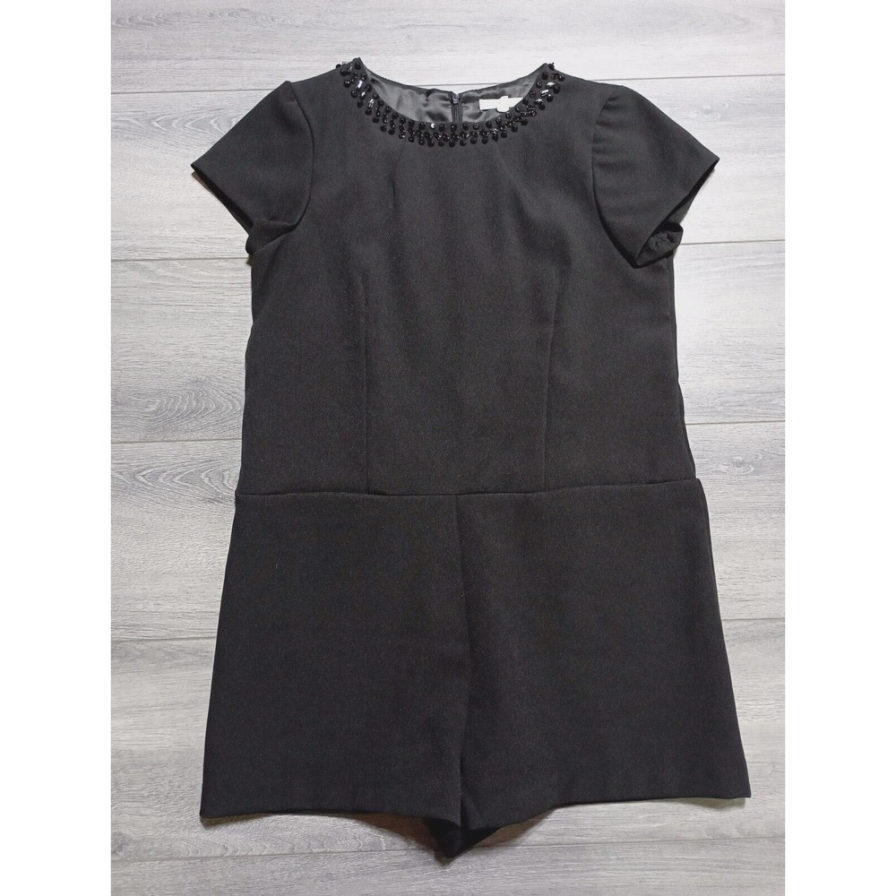 LE LIS Romper Adult Medium Black Embellished Shorts Womens